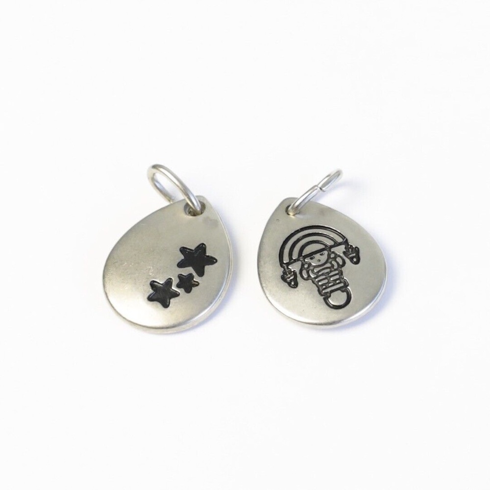 H Stern El Tumi set of 2 pewter charms stars pendants jewellery Inca Peru ethnic
